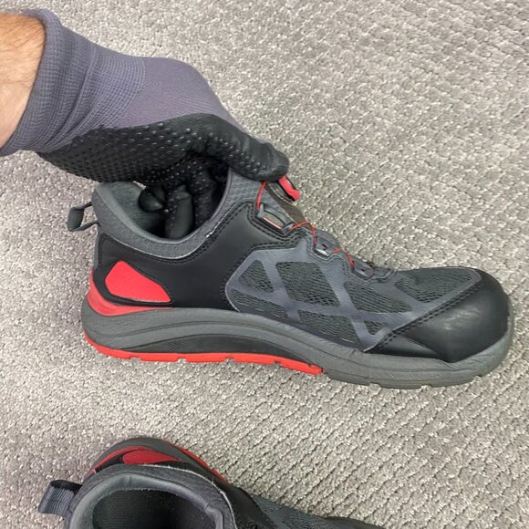 Red Wing Men's Work Shoes 6343 Safety Toe Boa Laces Gray Red Size 9 Boots Shoes - Picture 7 of 13